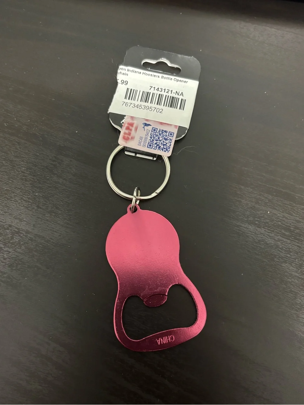 Indiana University IU Aluminum Bottle Opener Keychain with University Logo